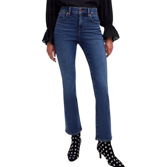 NWOT Madewell Mid Rise Kick Out Crop Jeans in Lenoir Wash Size 28 - Picture 2 of 14